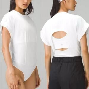 NWT Lululemon Heavyweight Cotton T-Shirt Bodysuit In White